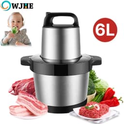 OWJHE N1000W Meat Grinder Kitchen Chopper 6L Electric Home Meat Grinders Stainless Steel Baby Vegetable Food Processor Blender