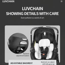 LUVCHAIN Baby Safety Stroller, Child Safety Seat, Newborn Baby Sleeping Basket Can Be Pushed in Both Directions Easy to Operate