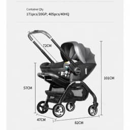 LUVCHAIN Baby Safety Stroller, Child Safety Seat, Newborn Baby Sleeping Basket Can Be Pushed in Both Directions Easy to Operate