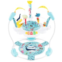 Baby Sky Jumperoo Baby Walker with Adjustable Heights, Toys & Music Box, Bouncy Chair with 360° Rotating Seat