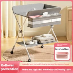 Multifunctional Baby Diaper-Changing Table Adjustable Baby Caring Table Newborn Removable Folding Diaper Changing Table