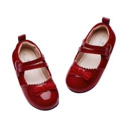 Dave Bella Children Leather Shoes Autumn Spring Girls Retro Red Shoes Anti Slip Kids Soft Princess Shoes Elegant Party DB1260037