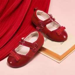 Dave Bella Children Leather Shoes Autumn Spring Girls Retro Red Shoes Anti Slip Kids Soft Princess Shoes Elegant Party DB1260037