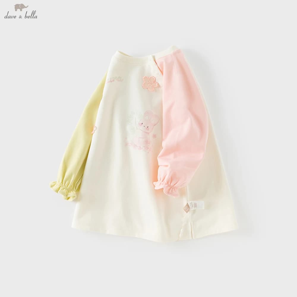 Dave Bella Girls Autumn Spring Long Sleeve Dress Casual Spring Cartoon Knitted Dress Children Outdoor Party Clothes DB1250080
