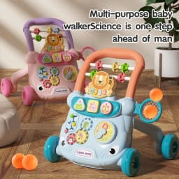 Baby Push Walker with Music Activity Center Multifunction Cartoon Learning Toddler Walker Toys for 18M+ Boys Girls