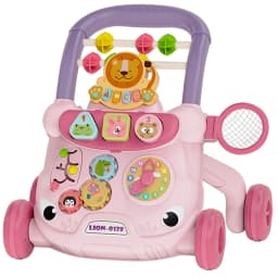Baby Push Walker with Music Activity Center Multifunction Cartoon Learning Toddler Walker Toys for 18M+ Boys Girls