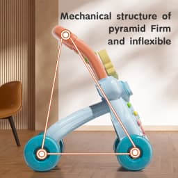 Baby Push Walker with Music Activity Center Multifunction Cartoon Learning Toddler Walker Toys for 18M+ Boys Girls