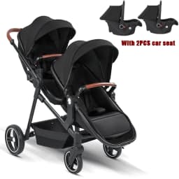 Twin Stroller 3in1 with Car Seats. Can Be Taken on Board An Airplane. Can Be Disassembled Into A Lightweight Baby Stroller