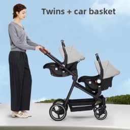 Twin Stroller 3in1 with Car Seats. Can Be Taken on Board An Airplane. Can Be Disassembled Into A Lightweight Baby Stroller