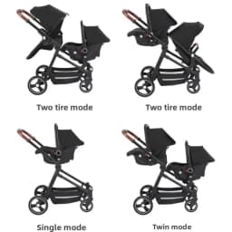 Twin Stroller 3in1 with Car Seats. Can Be Taken on Board An Airplane. Can Be Disassembled Into A Lightweight Baby Stroller