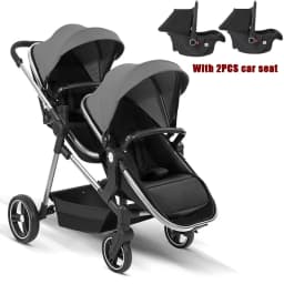 Twin Stroller 3in1 with Car Seats. Can Be Taken on Board An Airplane. Can Be Disassembled Into A Lightweight Baby Stroller