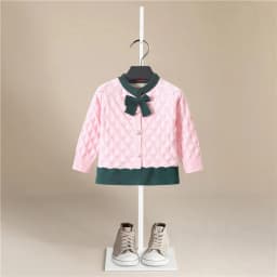 Autumn Knitted Kids Cardigan Sweater Coat Teenagers Clothing England Style Cardigans Bow Cotton Sweaters for Girls