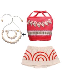 2026 Summer Kids Moana Ocean Adventure Princess Dress Twin Girls Sleeveless Outfit Halloween Party Cosplay Costume