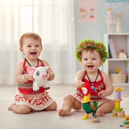 2026 Summer Kids Moana Ocean Adventure Princess Dress Twin Girls Sleeveless Outfit Halloween Party Cosplay Costume