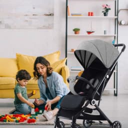 OWJHE Portable aby Carriage,Bi-directional ultra lightweight foldable high landscape four wheel shock absorber baby stroller,baby cart
