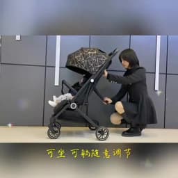 OWJHE Portable aby Carriage,Bi-directional ultra lightweight foldable high landscape four wheel shock absorber baby stroller,baby cart