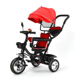 Children's Tricycle with Reversible Seat, Kids' Bike Tricycle with Storage Space, Sunshade, Push Tricycle for Girls and Boys
