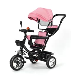Children's Tricycle with Reversible Seat, Kids' Bike Tricycle with Storage Space, Sunshade, Push Tricycle for Girls and Boys