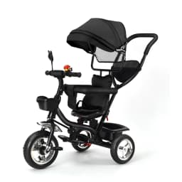 Children's Tricycle with Reversible Seat, Kids' Bike Tricycle with Storage Space, Sunshade, Push Tricycle for Girls and Boys