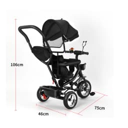 Children's Tricycle with Reversible Seat, Kids' Bike Tricycle with Storage Space, Sunshade, Push Tricycle for Girls and Boys