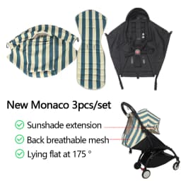 3Pcs /Set 175° Strollers Accessories Sunshade Covers Seat Cushion With Breathable Mesh Canopy Seat Liner Fit YOYO+/YOYO2/YOYO3