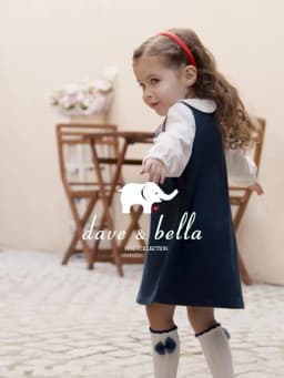 Dave Bella Girls Knitted Dress Spring Autumn Children Clothes Kids Sweet Elegant Dress Long Sleeve Outdoor Charm Party DB1260579