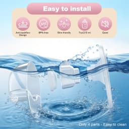 Wearable Electric Breast Pump with Breast Pump Bag, Strong Suction & Low Noise, 4 Modes 12 Levels, Includes 19/21/24mm Flanges