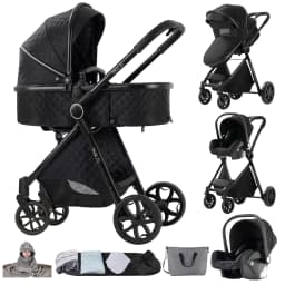 Lightweight 3-IN-1 Baby Stroller Travel System Pram with Adjustable Seat Baby Car with Car Seat Buggy Newborns New Baby Carriage