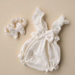 Boho Newborn Photo Props Ruffle Baby Outfit Lace Trim Romper Infant Picture Session Clothing Studio Posing Suits
