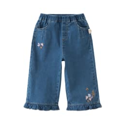 Dave Bella Children Embroidery Jeans Pants Girls Wide Leg Autumn Spring Trousers Denim Elastic Straight Trousers DB3262597