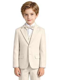 Notched Lapel Boys Suit Set 3 Pieces For Stage Performance Smart Formal Kids Slim Fit Suits Wedding Guest Clothes 2-20T Tuxedo