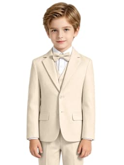 Notched Lapel Boys Suit Set 3 Pieces For Stage Performance Smart Formal Kids Slim Fit Suits Wedding Guest Clothes 2-20T Tuxedo