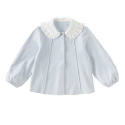 Dave Bella Shirt Autumn Blouse Top Spring Blue Long Sleeve Sweet Casual Girls Clothes Elegant Lace Lapel Party Fashion DB3262972