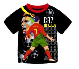 CR7 Cristiano Ronaldo Cartoon Print Boys Pyjamas Set Girls Pjs Outfit Nightwear Short Pants&Top Sleepwear Kids Homewear 6-13