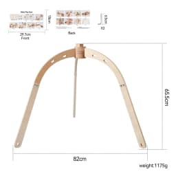 Wooden Baby Gym Frame Foldable Space Saving No Tools Assembly Lightweight 1130g Rounded Edges for Newborns