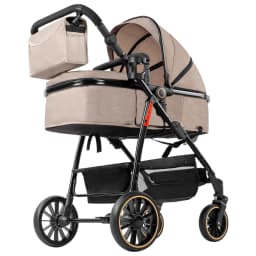 Baby Stroller 3 in 1 Stroller Lightweight Portable Travel Pram High Landscape Four Wheel Hand Push Newborn Carriage Street Fashion Mom Shop Cart