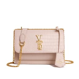 Chic Vintage Clutch Purse - Minimalist Evening Bag with Crystal Embellishments & Art Deco Lettering