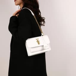 Chic Vintage Clutch Purse - Minimalist Evening Bag with Crystal Embellishments & Art Deco Lettering