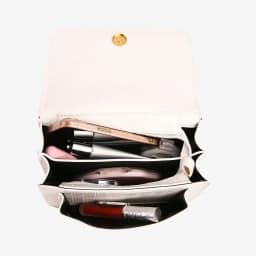 Chic Vintage Clutch Purse - Minimalist Evening Bag with Crystal Embellishments & Art Deco Lettering
