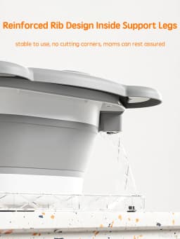 PANGDUBE Portable Foldable Baby Bathtub, Travel Bathtub for Newborn 0-36 Months, Real-Time Temp Sensor, Floating Bath Mat