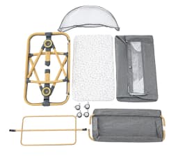 2026 Elegant Foldable Baby Crib, Multi‑Functional Height Adjustable Movable Bedside Swing Cradle, Portable Infant Sleeping Bed for Newborn Home & Travel Use