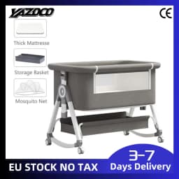 2026 Elegant Foldable Baby Crib, Multi‑Functional Height Adjustable Movable Bedside Swing Cradle, Portable Infant Sleeping Bed for Newborn Home & Travel Use