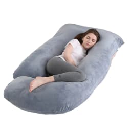 J-Shaped Full Body Pillow for Pregnant Women 175x65x25 cm Soft Side Sleeper and Still Pillow with Removable Cover Reloding Back Belly and Hip