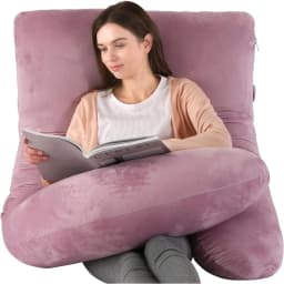 J-Shaped Full Body Pillow for Pregnant Women 175x65x25 cm Soft Side Sleeper and Still Pillow with Removable Cover Reloding Back Belly and Hip