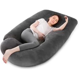 J-Shaped Full Body Pillow for Pregnant Women 175x65x25 cm Soft Side Sleeper and Still Pillow with Removable Cover Reloding Back Belly and Hip