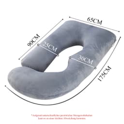 J-Shaped Full Body Pillow for Pregnant Women 175x65x25 cm Soft Side Sleeper and Still Pillow with Removable Cover Reloding Back Belly and Hip