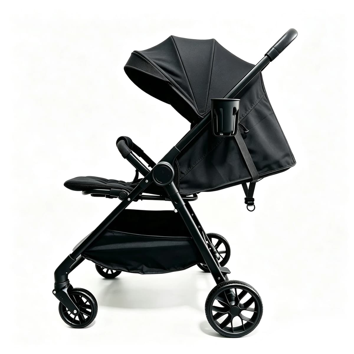 Foldable Baby Stroller Lightweight Portable Travel Pushchair Newborn Infant Pram 0-36 Months All Terrain Swivel Front Wheel Shock Absorber 5-Point Harness Foot Brake 5kg Storage Basket Adjustable Canopy Compact Buggy