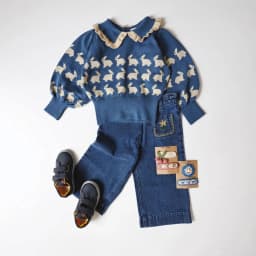 2026 Fall/Winter New Girls' Sweater Cute Rabbit Versatile Printed Knitted Sweater Children's Western-style Long-Sleeved Top