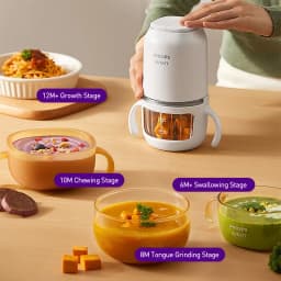Philips Avent Baby Food Maker 150W 2 Glass Cups 2 Blades 25000RPM 316L 8-Blade Cutter Mini Food Processor