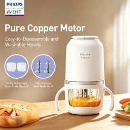 Philips Avent Baby Food Maker 150W 2 Glass Cups 2 Blades 25000RPM 316L 8-Blade Cutter Mini Food Processor